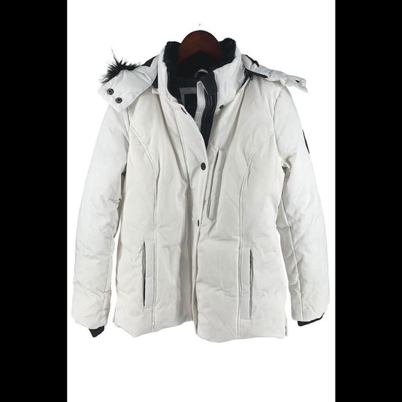 Arctic Expedition Down Jacket with Faux Fur Removable Hood White - Petite - Picture 1 of 2